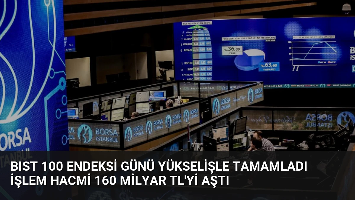 BIST 100 Endeksi Günü Yükselişle Tamamladı İşlem Hacmi 160 Milyar TL’yi Aştı
