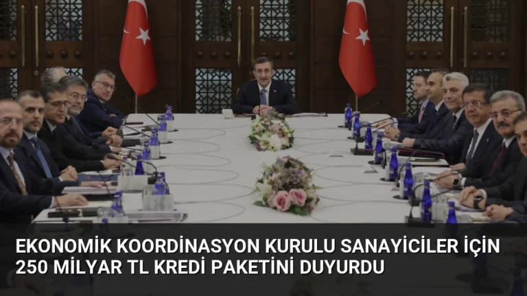 Ekonomik Koordinasyon Kurulu Sanayiciler İçin 250 Milyar TL Kredi Paketini Duyurdu