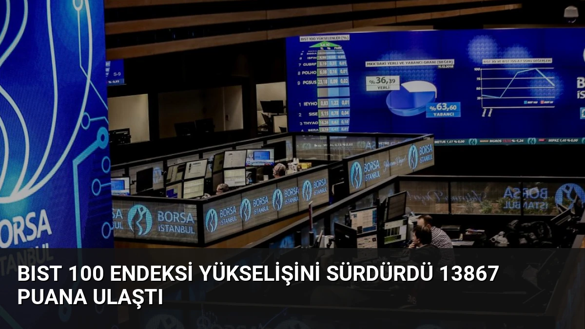 BIST 100 Endeksi Yükselişini Sürdürdü 13867 Puana Ulaştı