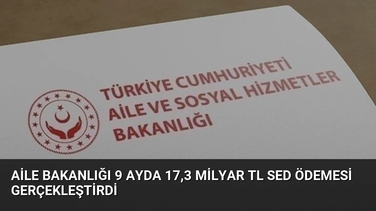 Aile Bakanlığı 9 Ayda 17,3 Milyar TL SED Ödemesi Gerçekleştirdi